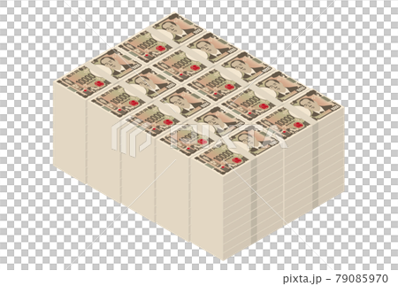 一億日元一疊日元的插圖素材 一億日元一疊日元的插圖素材 79085970