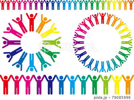 人の輪のイラストのイラスト素材