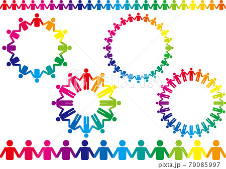 人の輪のイラストのイラスト素材
