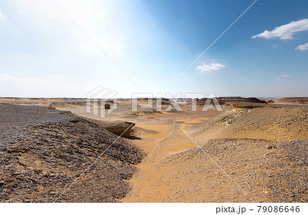 Beautiful photo of the Black Desert on a hot sunny day. Beautiful photo of the Black Desert on a hot sunny day. 79086646