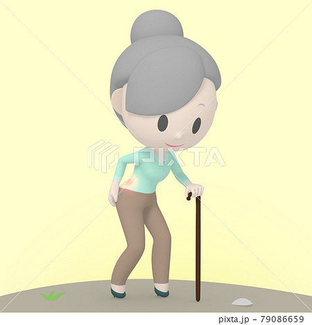 old woman feel backache old woman feel backache 79086659