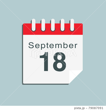 Icon day date 18 September, template calendar page 79087091