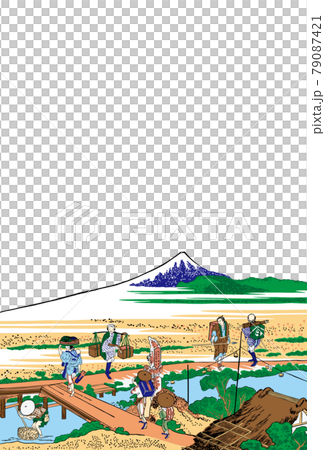 Katsushika Hokusai 圖像 Sagami Nakahara 明亮的版本垂直的白色背景 79087421