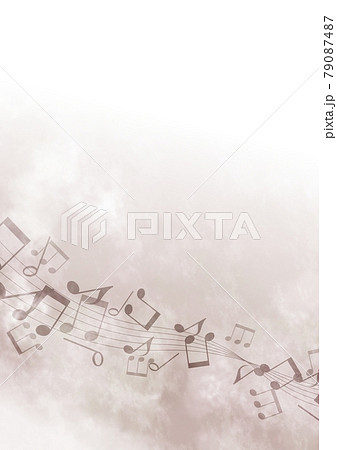 灰色の音符の水彩イラスト 79087487
