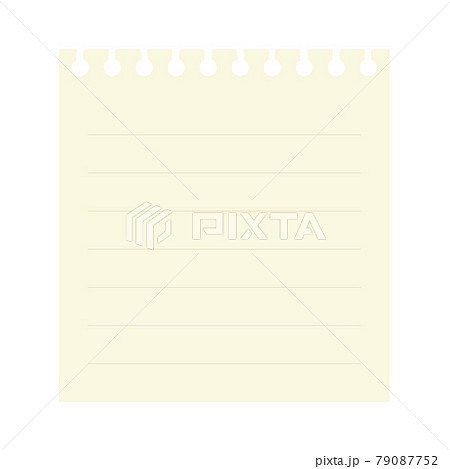 ルーズリーフの罫線入りメモ帳イラスト素材 ルーズリーフの罫線入りメモ帳イラスト素材 79087752