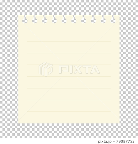 ルーズリーフの罫線入りメモ帳イラスト素材 ルーズリーフの罫線入りメモ帳イラスト素材 79087752