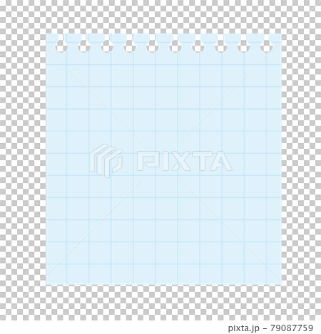 ルーズリーフの方眼紙メモ帳イラスト素材 79087759