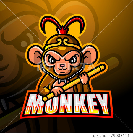 Monkey king mascot esport logo design 79088111
