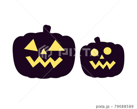 ジャックオランタン（黒、暗闇、ハロウィン）のイラスト素材 [79088589