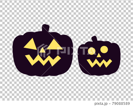 ジャックオランタン（黒、暗闇、ハロウィン）のイラスト素材 [79088589