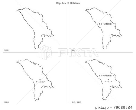 白地図 ヨーロッパ モルドバ共和国のイラスト素材