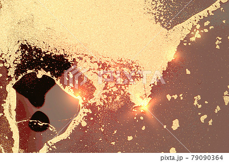 Shining red and black marble pattern with golden dust 79090364