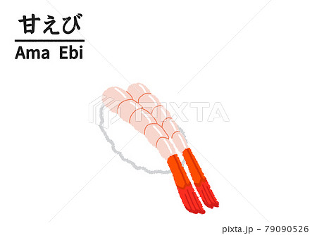 甘海老（甘エビ）寿司のイラスト 79090526