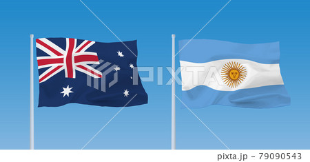 アルゼンチンとオーストラリアの国旗 79090543