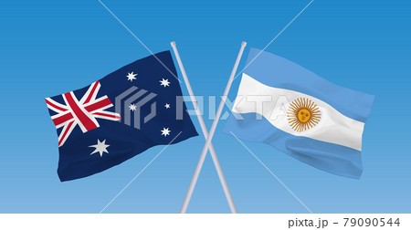 アルゼンチンとオーストラリアの国旗のイラスト素材