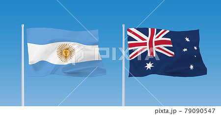 アルゼンチンとオーストラリアの国旗のイラスト素材