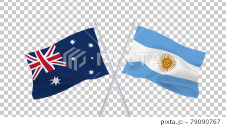 アルゼンチンとオーストラリアの国旗 79090767