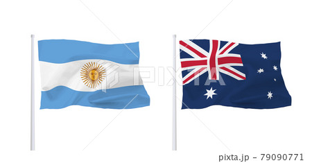アルゼンチンとオーストラリアの国旗 79090771