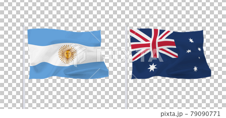 Argentine and Australian flags 79090771