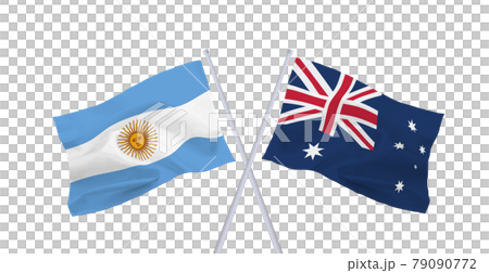 Argentine and Australian flags 79090772