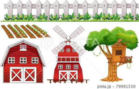 Farm element set isolated on white background Farm element set isolated on white background 79091530