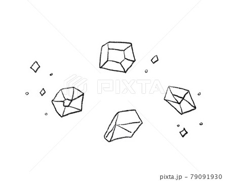 宝石のイラスト モノクロ のイラスト素材