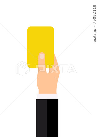 Soccer referee with yellow card 79092119