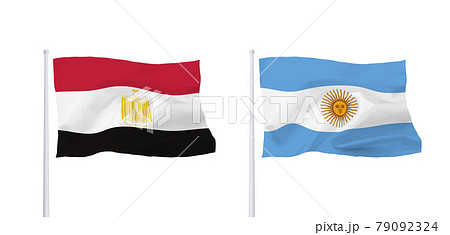 アルゼンチンとエジプトの国旗
