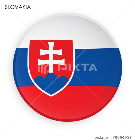 Slovakia flag icon in modern neomorphism style. Button for mobile application or web. Vector on white background