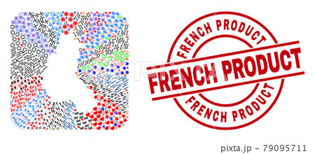 French Product Stamp and Champagne Province Map Subtracted Mosaic French Product Stamp and Champagne Province Map Subtracted Mosaic 79095711