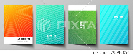 The vector layout of A4 format modern cover mockups design templates for brochure, magazine, flyer, booklet, annual report. Abstract geometric pattern with colorful gradient business background. The vector layout of A4 format modern cover mockups design templates for brochure, magazine, flyer, booklet, annual report. Abstract geometric pattern with colorful gradient business background. 79096856