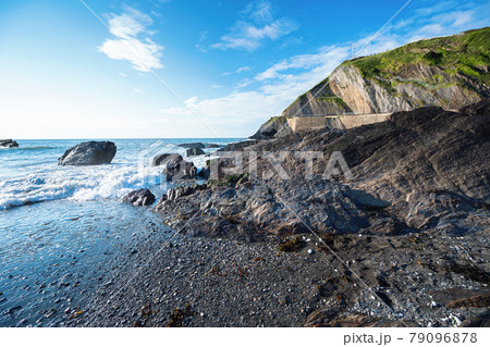 Ilfracombe beach in Exmoor, North Devon, UK 79096878