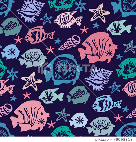 Sea Fish Pattern 8のイラスト素材