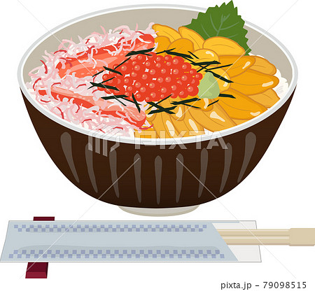 うに　いくら　かに　海鮮三種丼　箸付き 79098515