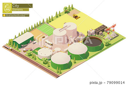 Vector isometric biogas power plant 79099014