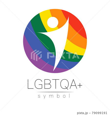 Vector LGBTQA logo symbol. Pride flag background. Icon for gay, lesbian, bisexual, transsexual, queer and allies person. Can be use for sign activism, psychology or counseling. LGBT logotype on white. Vector LGBTQA logo symbol. Pride flag background. Icon for gay, lesbian, bisexual, transsexual, queer and allies person. Can be use for sign activism, psychology or counseling. LGBT logotype on white. 79099191
