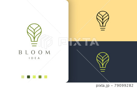 green bulb logo in simple and modern style green bulb logo in simple and modern style 79099282