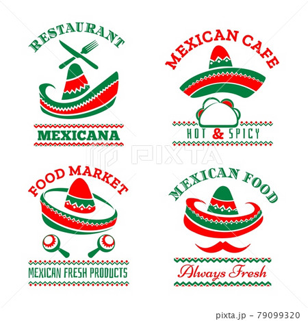 Isolated mexican restaurant logos 79099320