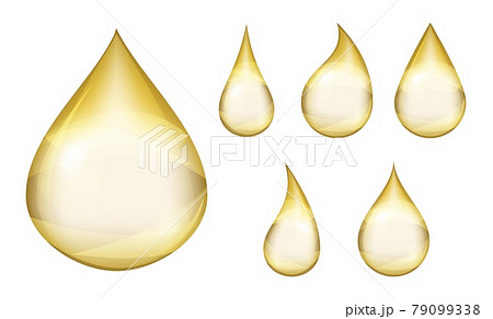 Vector golden oil drop isolated on white background. Realistic