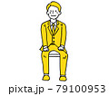 座る 待つ 待機 男性 シンプル イラスト 79100953