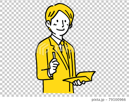 Notebook pen hand male simple illustration 79100966