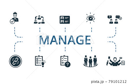 Manage icon set. Contains editable icons theme such as connection, project status, new project and more. Manage icon set. Contains editable icons theme such as connection, project status, new project and more. 79101212