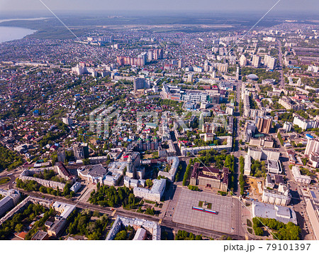 Aerial view of Voronezh with Lenin Square 79101397