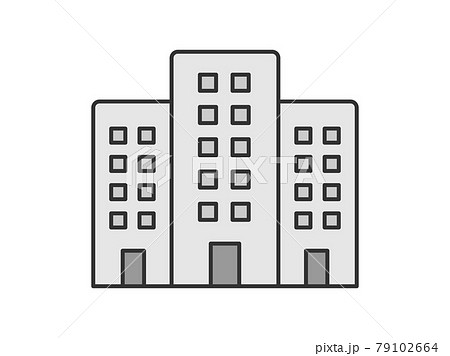 オフィスビルのアイコンイラストのイラスト素材