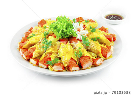 Crab Stick Wonton Chinese Dumplings fusion style 79103688