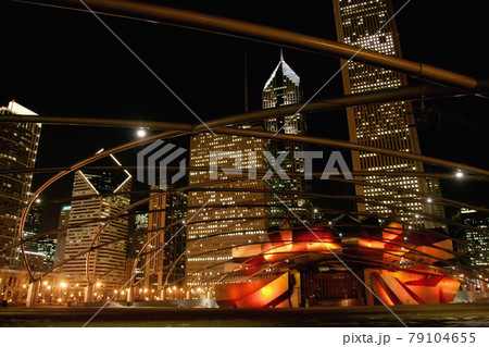Chicago concert Pavilion at Millennium Park at night Chicago concert Pavilion at Millennium Park at night 79104655