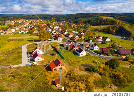 Aerial view of Czech village Ostrov u Macochy Aerial view of Czech village Ostrov u Macochy 79105782