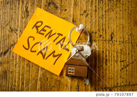 Pinned sticker rental scam and key from apartments. 79107897