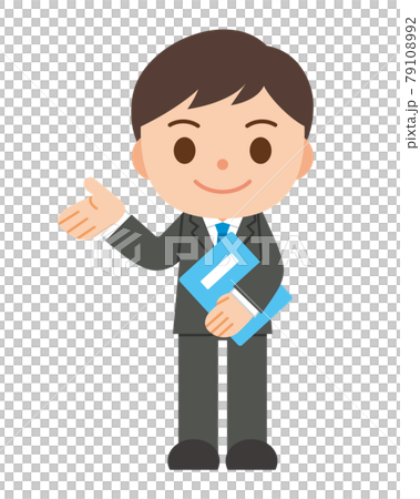 A businessman who proposes with a file A businessman who proposes with a file 79108992