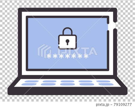 Simple line computer screen... - Stock Illustration [79109277] - PIXTA